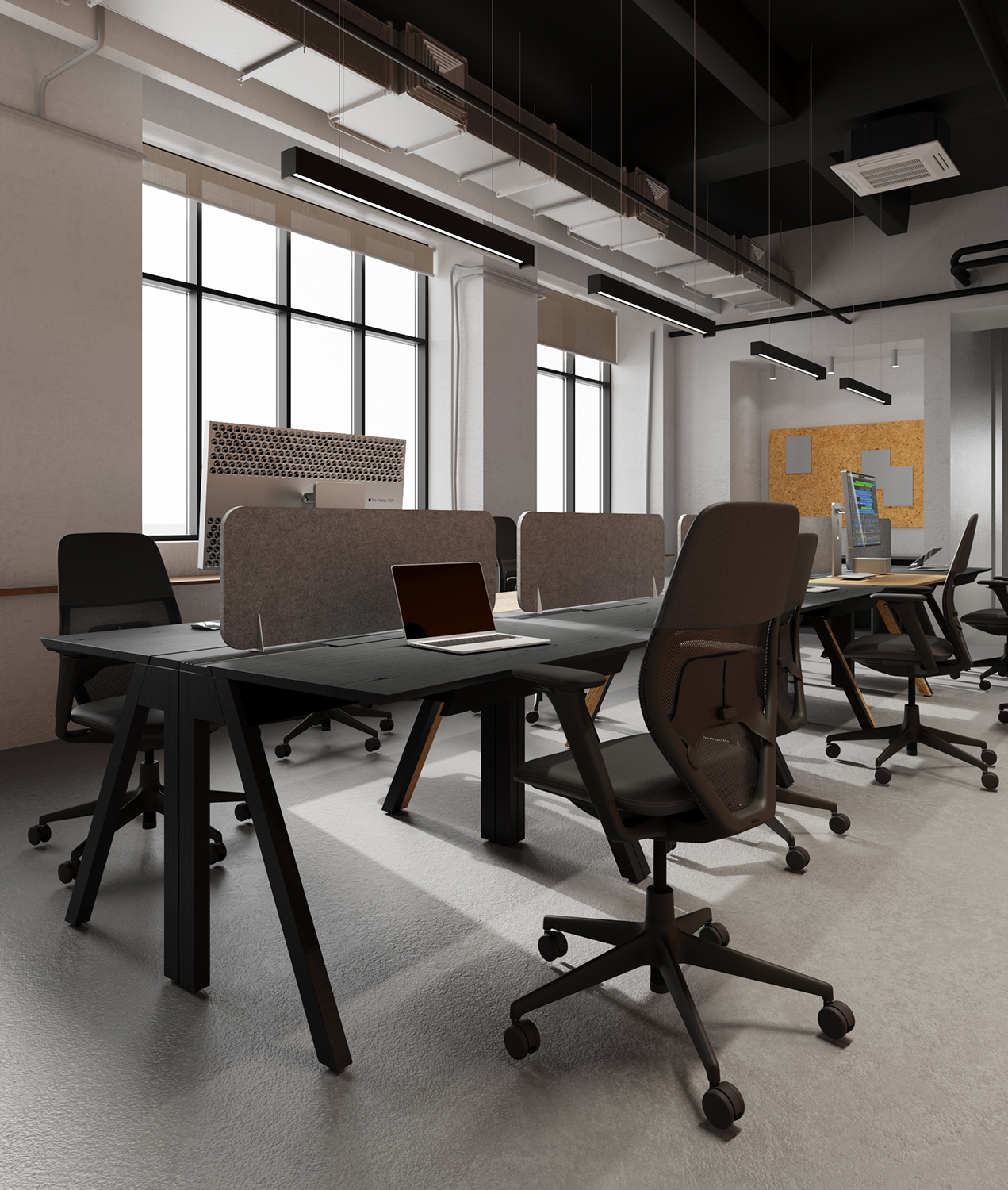 PLANE L Стол письменный Дуб черный