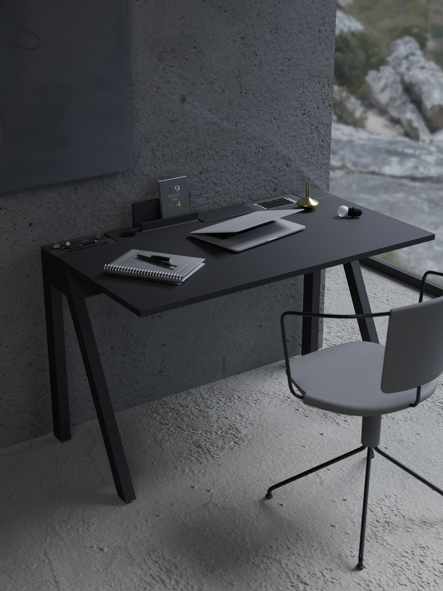 PLANE L Стол письменный Дуб черный